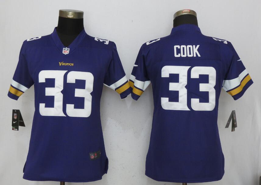 Women Minnesota Vikings #33 Cook Purple Nike Vapor Untouchable Limited NFL Jerseys->->Women Jersey